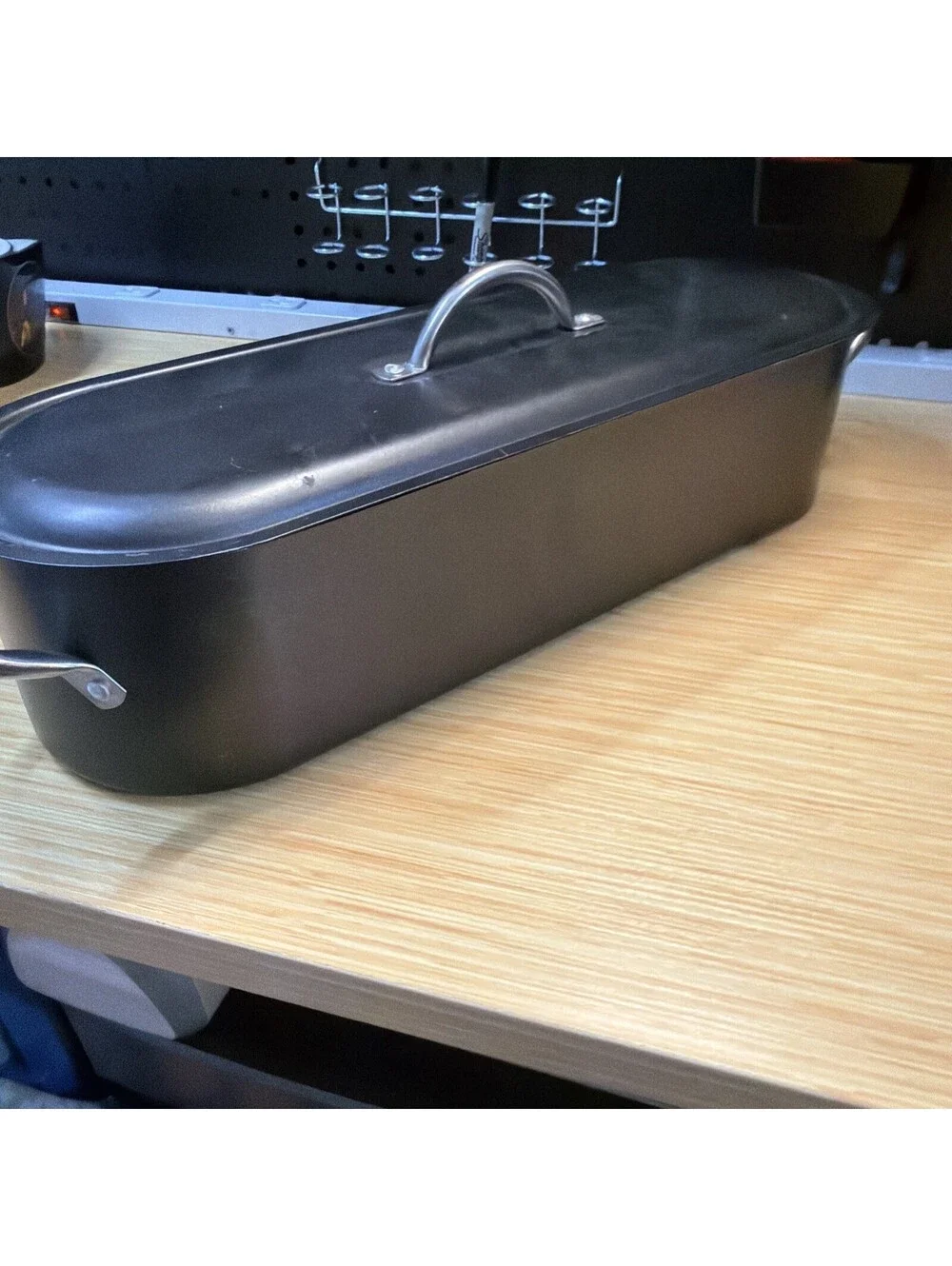 Commercial Aluminum Hard-Anodized Fish Poacher W/Pan, Lid 20” Long *